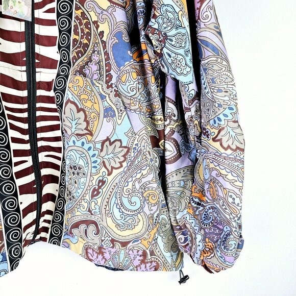 Johnny Was Harmon Jacket Reversible, Multi-Pattern, Rain Jacket, Hooded, Lg, NWT - Picture 12 of 15